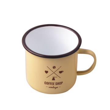 Daily Use Custom Enamel Ceramic Cup Iron Porcelain Wholesale Enamel Coffee Mugs