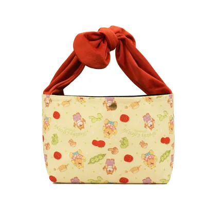 Cute Custom Logo Plush Tote Bags for Lunch Bento