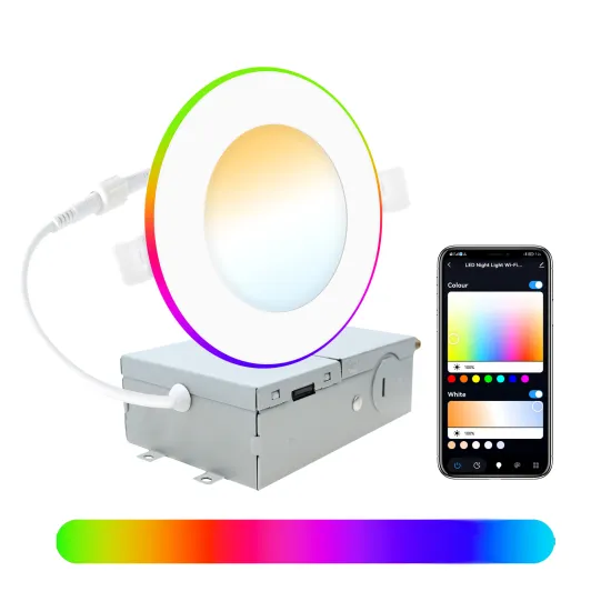 4 Inch Round Smart WiFi RGBW LED Recessed Slim Panel Light with Night Mode