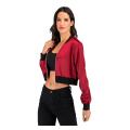 Veste de baseball occasionnel noire pour femmes