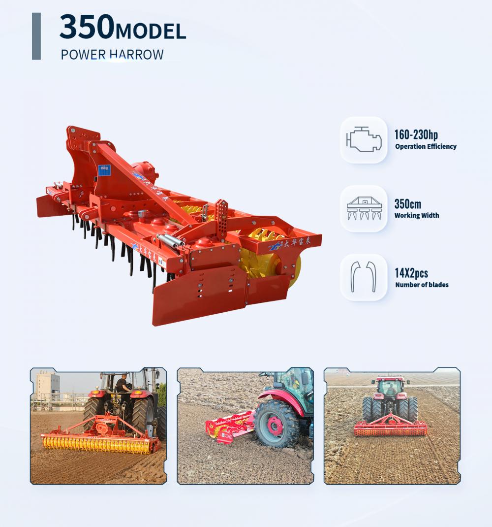 Matching power harrow with 160-230 hp