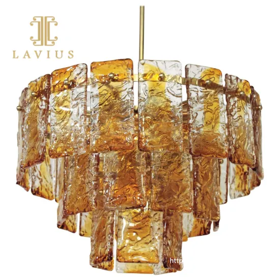 Orange white shading water ripple trendy unique design style crystal chandelier for villa living room bedroom