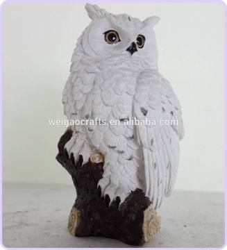 Mini size white color resin owl statues
