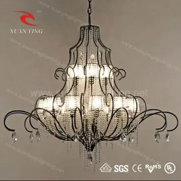 Italian style hanging crystal Chandelier lighting with hook steel