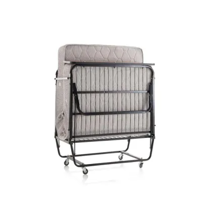 Modern Folding Bed Frame with Memory Foam Mattress - OEM ODM Hotel Add Folding Rollaway Metal Bed