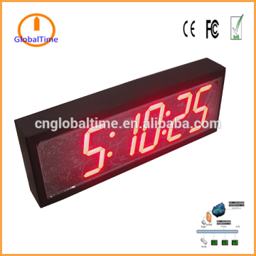GlobalTime 4'' Bright Red LED Indoor Digital NTP Clock