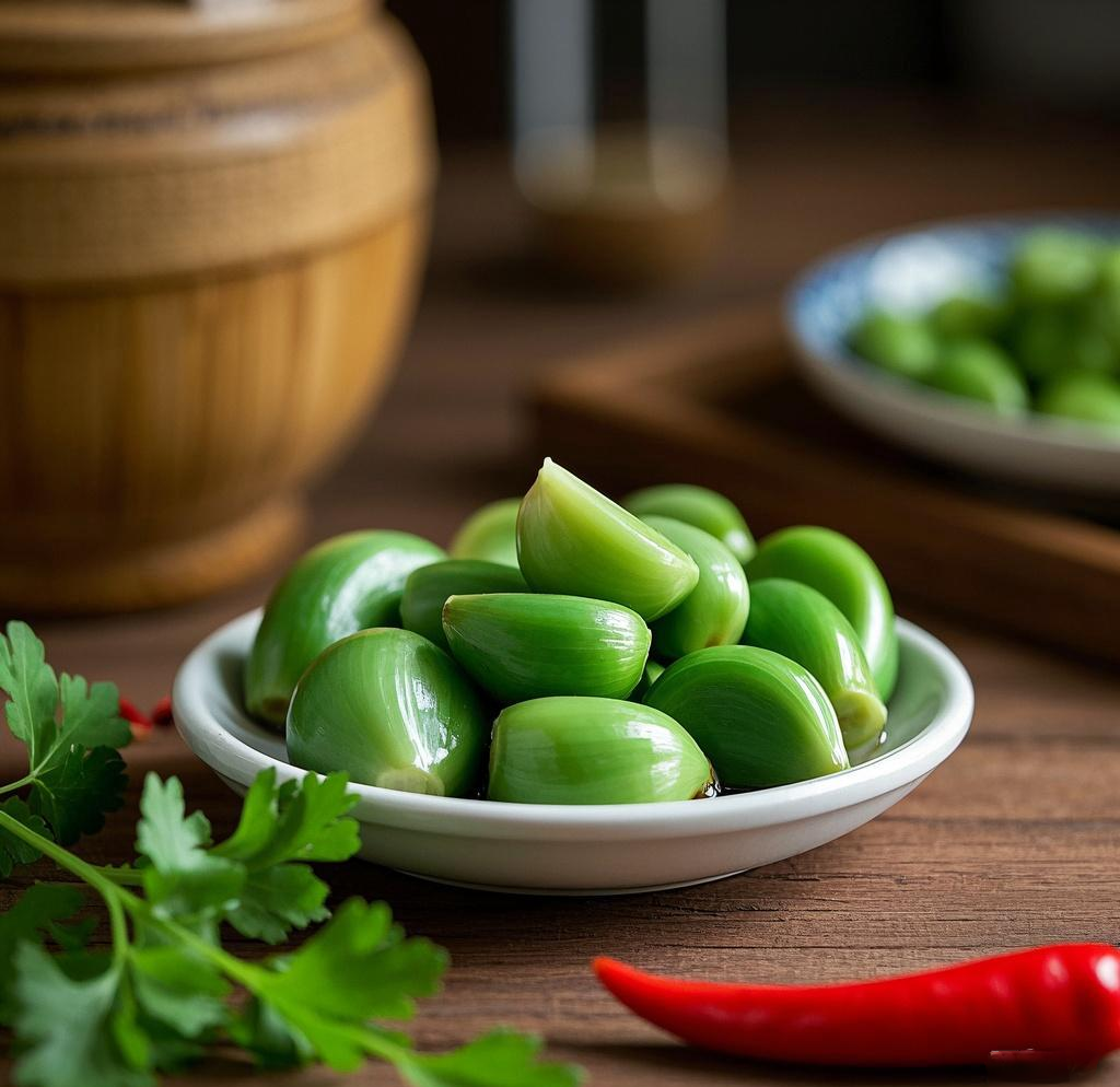 আচার সবুজ রসুন তৈরিতে ব্যবহৃত রসুন