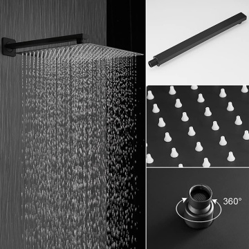 Matte black shower mixer faucet set For Bathroom