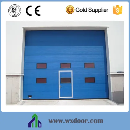 green insulated industrial sliding gate for worshop