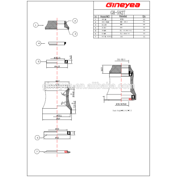 44mm Integrated Carbon Bicycle Frame Part Headset