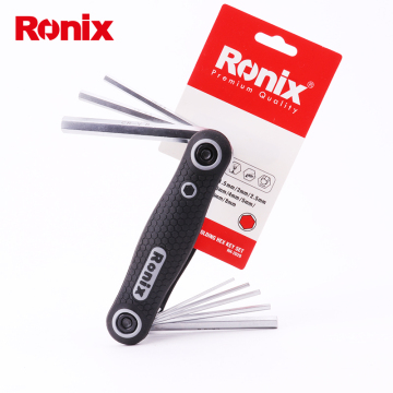 Ronix 8pcs Llave hexagonal plegable Juego de llaves dinamométricas Modelo RH-2020