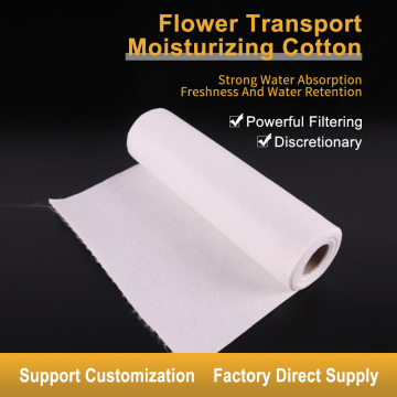 Moisturizing cotton for flower transportation