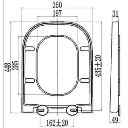 Roca Hall Toilet Seat with Bumper, Shower Hinge Cover & CE Certificate