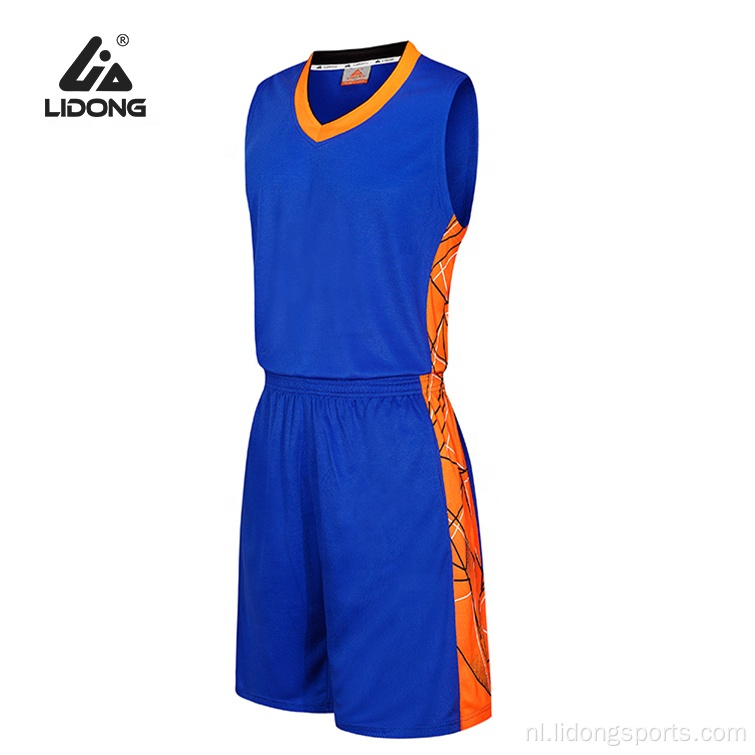 Aangepaste school mannen basketbal uniform ontwerp groothandel