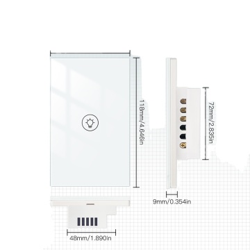 Tuya US Standard Smart WiFi Wall Touch Dimmer Switch with 20A Max Current - 1 Gang, 2 Gang, 3 Gang, Tampered Glass Screen