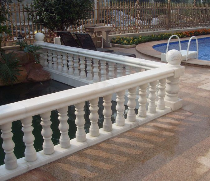 hand carved stone baluster