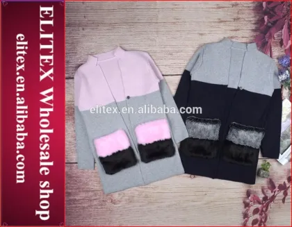 Wholesale big pocket fashion sweater woman winter jacket