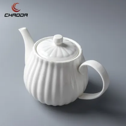 Savall Horeca White Bone China Coffee Pot Porcelain Teapot
