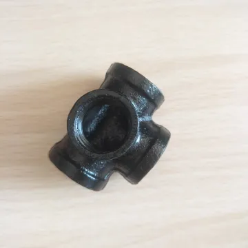 Antique side cross black cast iron pipe fittings for connecting