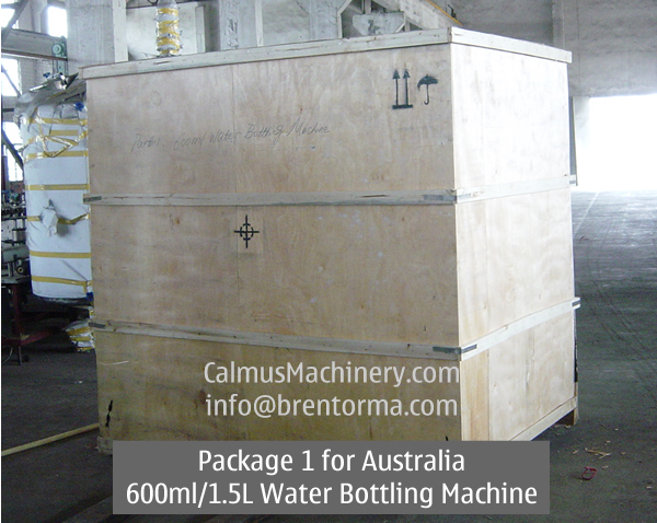 Package 1 for Australia - 600ml water bottling machine