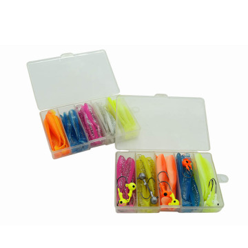 60 Pcs/Box High Quality Artificial Plastic Fishing Jig Baits Lures Tackle Set