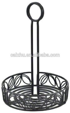 Leaf Design Wrought Iron Spice Rack Basket