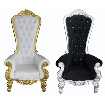 Antique Black and White Velvet Throne Chairs for Outdoor Weddings on Sale
