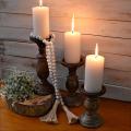 Rustic Pillar Candle Holder Set of 3