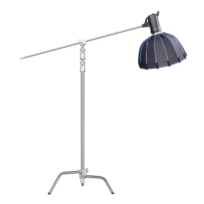 Professional Stainless Steel Tripod Kit: 3-Way Magic Legs with Arm C-Stand for Aputure Softbox Lighting, Perfect for Photo Studio Accessories