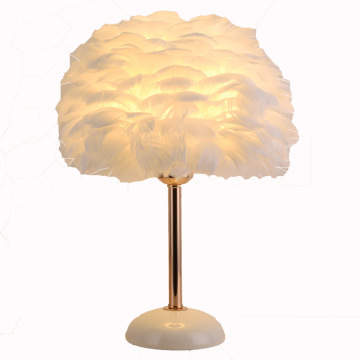 Luxury Ceramic Feather Bedside Lamp - High-End Decorative Bedroom Light