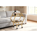 Elegante carrito de servicio escalonado hexagonal para uso doméstico