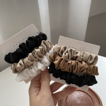3pcs/Set Set Silk Stain Hair Scrunchies καφέ χρώματος τρίχας για τις γυναίκες