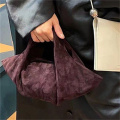 Enchanting Wine Red Luxurious Imported Suede Dumpling Bag