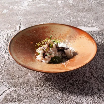 Luxury Reactive Amber Glaze Porcelain Dinnerware for Fine Dining