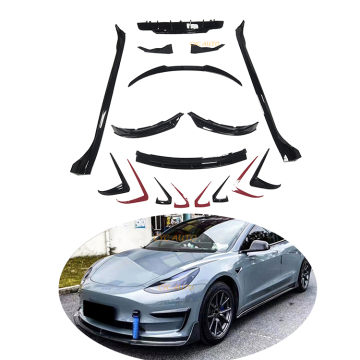ABS Gloss Siyah Performans Parçaları Tesla Model 3 için Araç Vücut Kiti