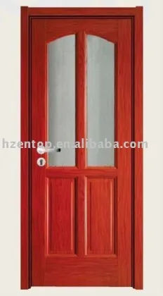 Tempered glass insert wood interior door/flush door/folding door (EA-2151)