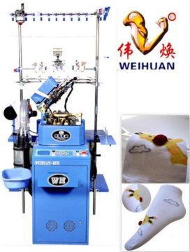Weihuan (WH) Computeried Single Cylinder Plain Two Colour Elastic Socks Knitting Machine Ship Socks (3D boat socks) Wh-6f-R