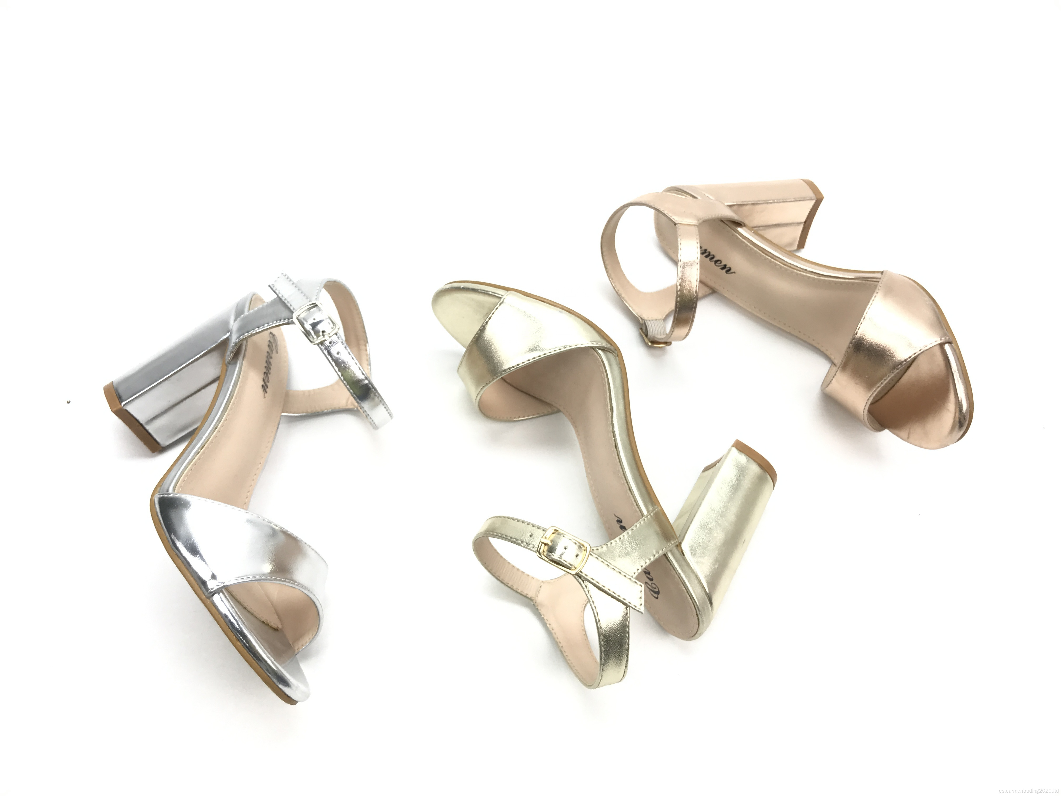 Sandalias gruesas para la hebilla de punta de los pies para mujer