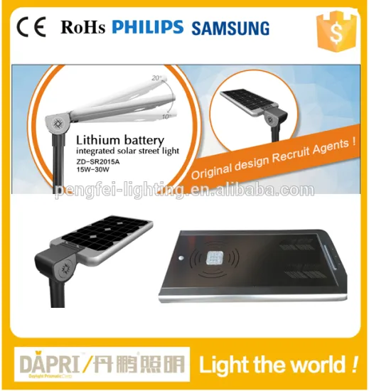 4M 5M pole height suitable philips solar led street lights 25W 30W Ip 68