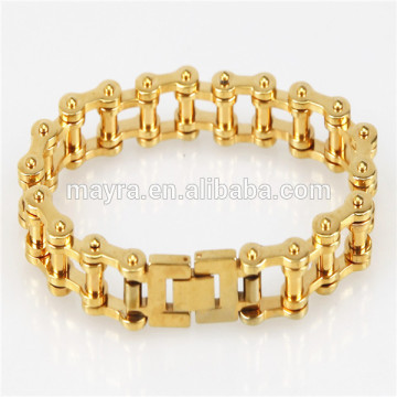 Plated stainless steel gold bracelet men