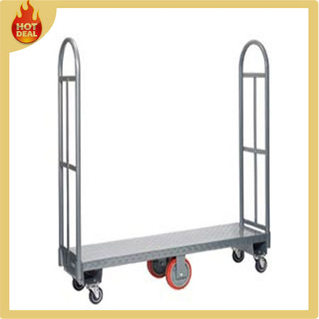 Metal Warehouse U Boat Platform Trolley with 6 Wheels