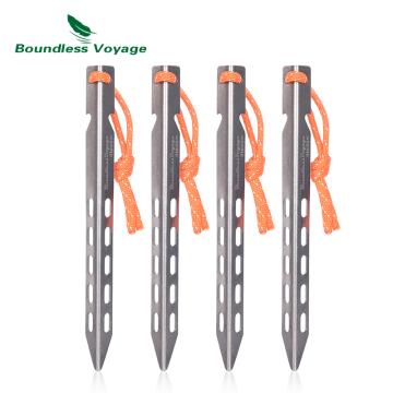 Boundless Voyage Titanium Alloy V-Shape Windproof Tent Stakes for Outdoor Camping