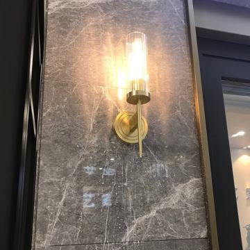 China Retro bronzer textured clear glass wall light Factory