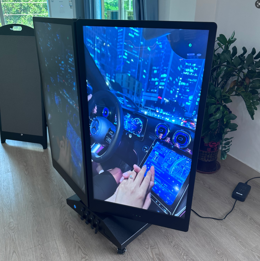 צג LCD דו צדדי חיצוני נייד בצורת V IP65 לקמעונאות ואירועים