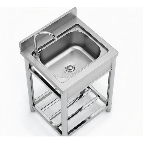 Freistehendes Einzelbecken-Spülbecken aus Edelstahl für den gewerblichen Gebrauch