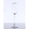 High Stem Wine Glass  With Gold Rim