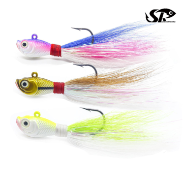  SUPERIORFISHING UV Bucktail Jig Heads Assortment Kit for Striped Bass