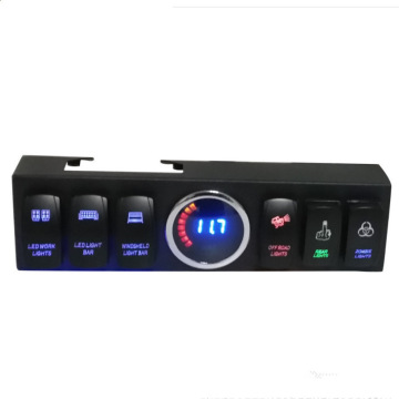 6 Gang Rocker Switch 12V Panel with Relay Box and 80A Circuit Breaker