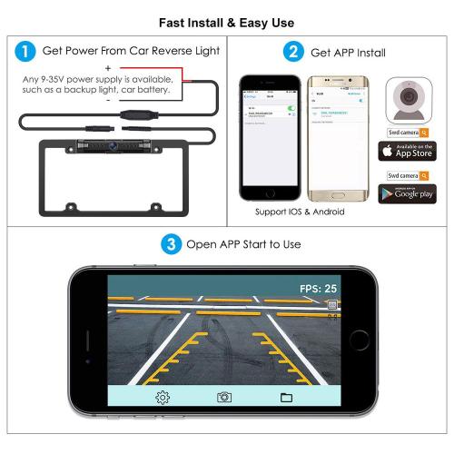Wifi APP Wireless Car License Plate Camera