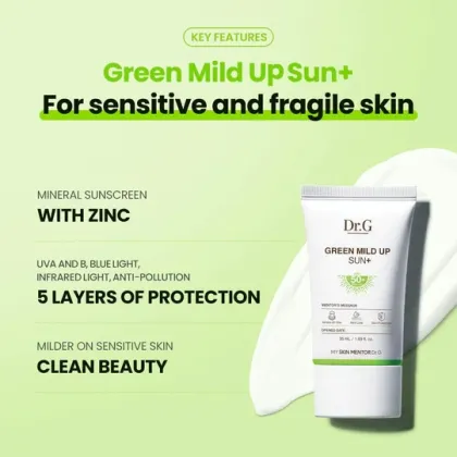 Wholesale Dr.G Sunscreen Korean Skin Care - Green Mild Up Sun+ SPF50+ PA++++ 50ml